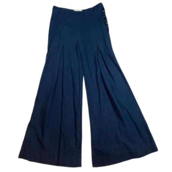 Anthropologie ELEVENSES wide leg linen blend pants size 0 - Picture 1 of 10